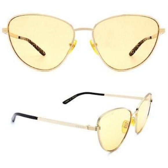 NEW GUCCI WOMEN'S GOLD FRAME SUNGLASSES GG0803S 004 GUCCI EYEWEAR - Picture 4 of 10